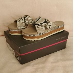 Vince Camuto Women's Snake Print Mules